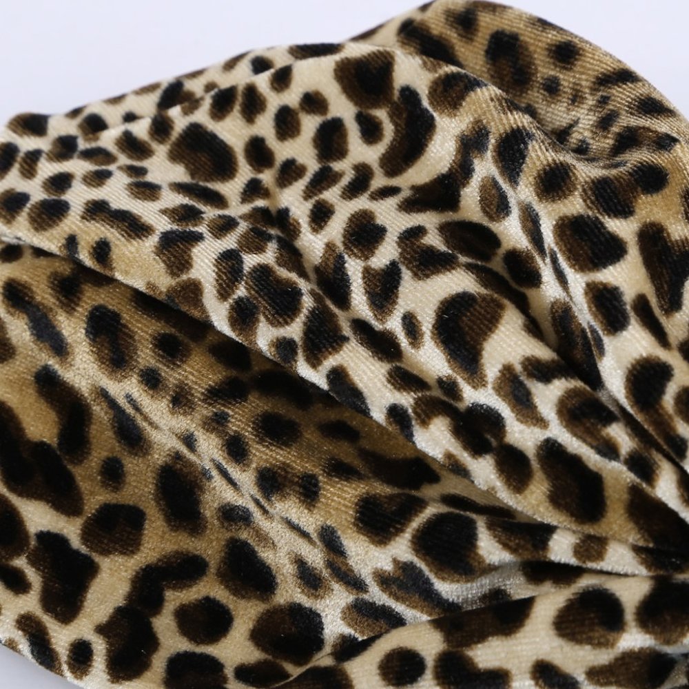 BOHO VELVET LEOPARD HEADBAND - Picture 5 of 8